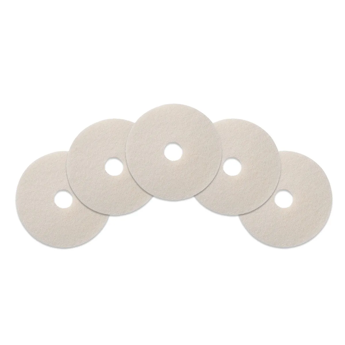 10" White Floor Polishing & Buffing Pads - Case of 5