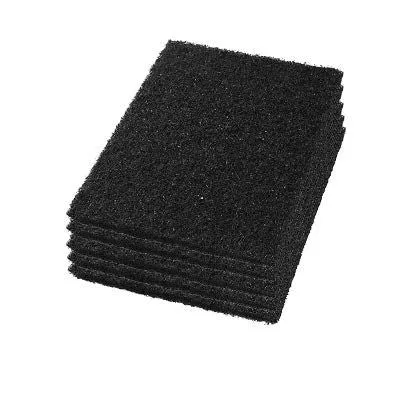 12" x 18" Black Rectangular Floor Stripping Pads - Case of 5