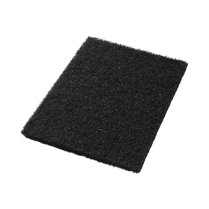 12" x 18" Black Rectangular Floor Stripping Pads - Case of 5