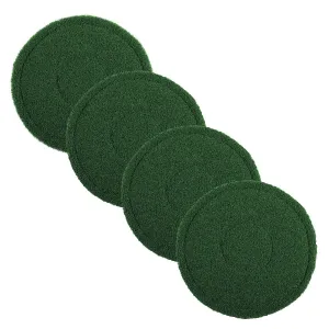 17" Green Extreme Grout Scrubbing Turf Pads for Floor Buffers - Case of 4