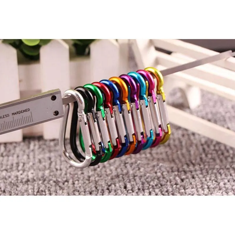 20PCS Aluminum Carabiner Key Chain Clip Outdoor Camping Keyring Snap Hook Water Bottle Buckle Travel Climbing Accessories NEW