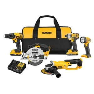 20V MAX Compact 5-Tool Combo Kit - Drill/Driver Impact Grinder Light Saw