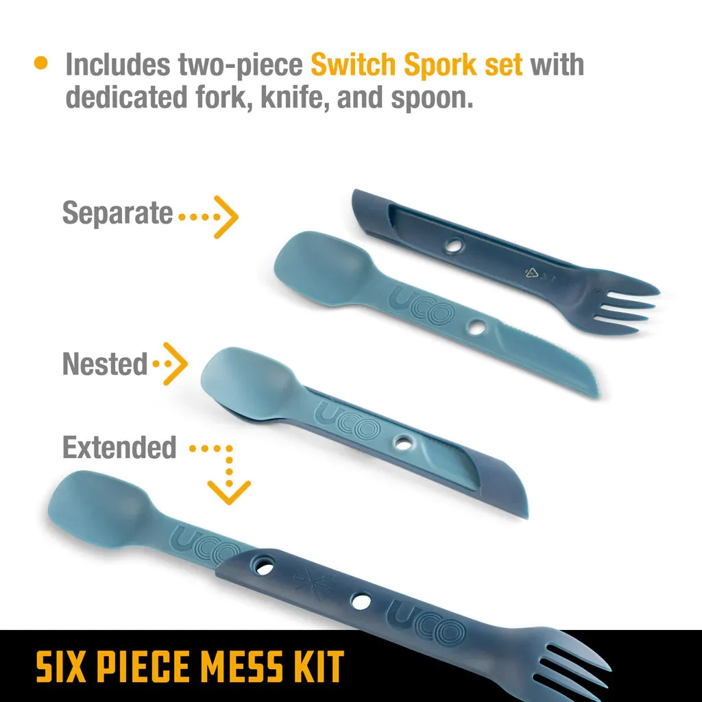 6 PIECE MESS KIT - MULTIPLE COLORS