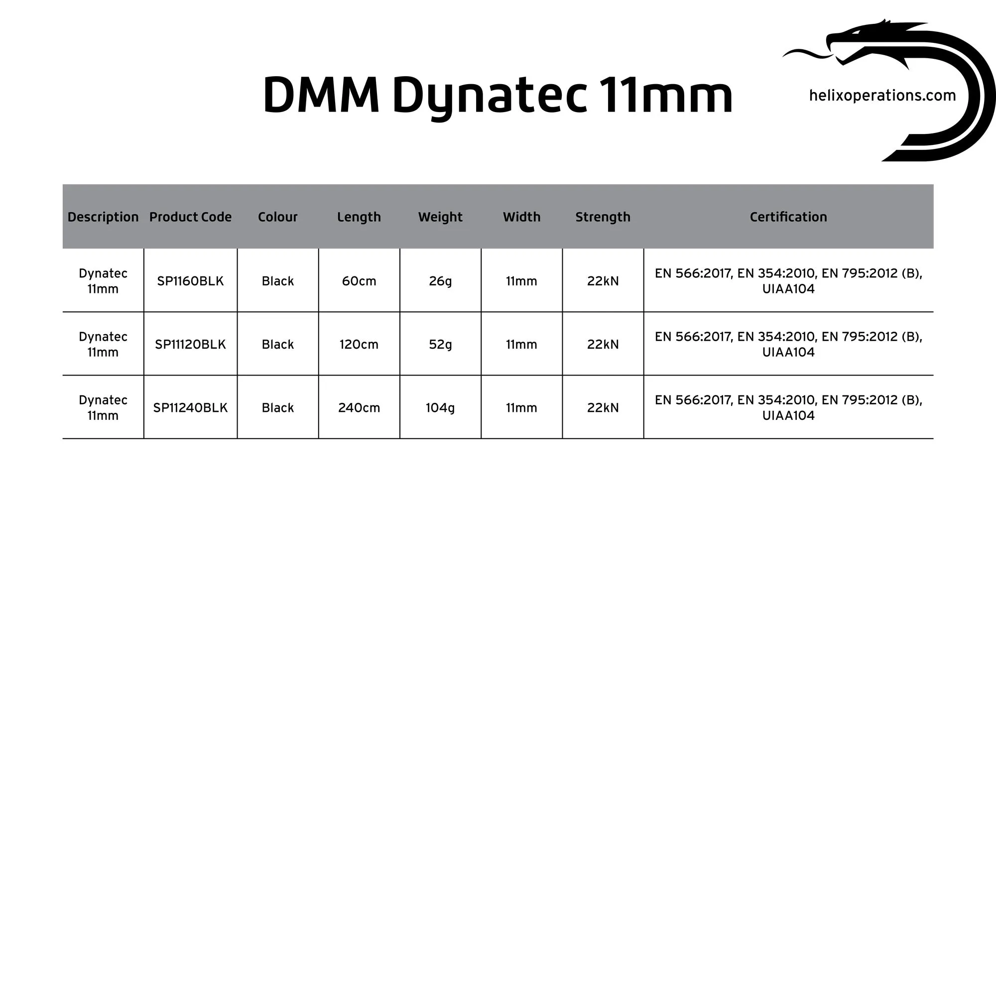 60cm x 11mm Dynatec Sling