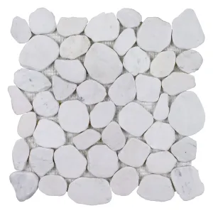 Beach Stones White - Pebble Tile