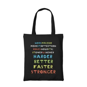 Daft Punk Tote Bag - Harder Better Faster Stronger