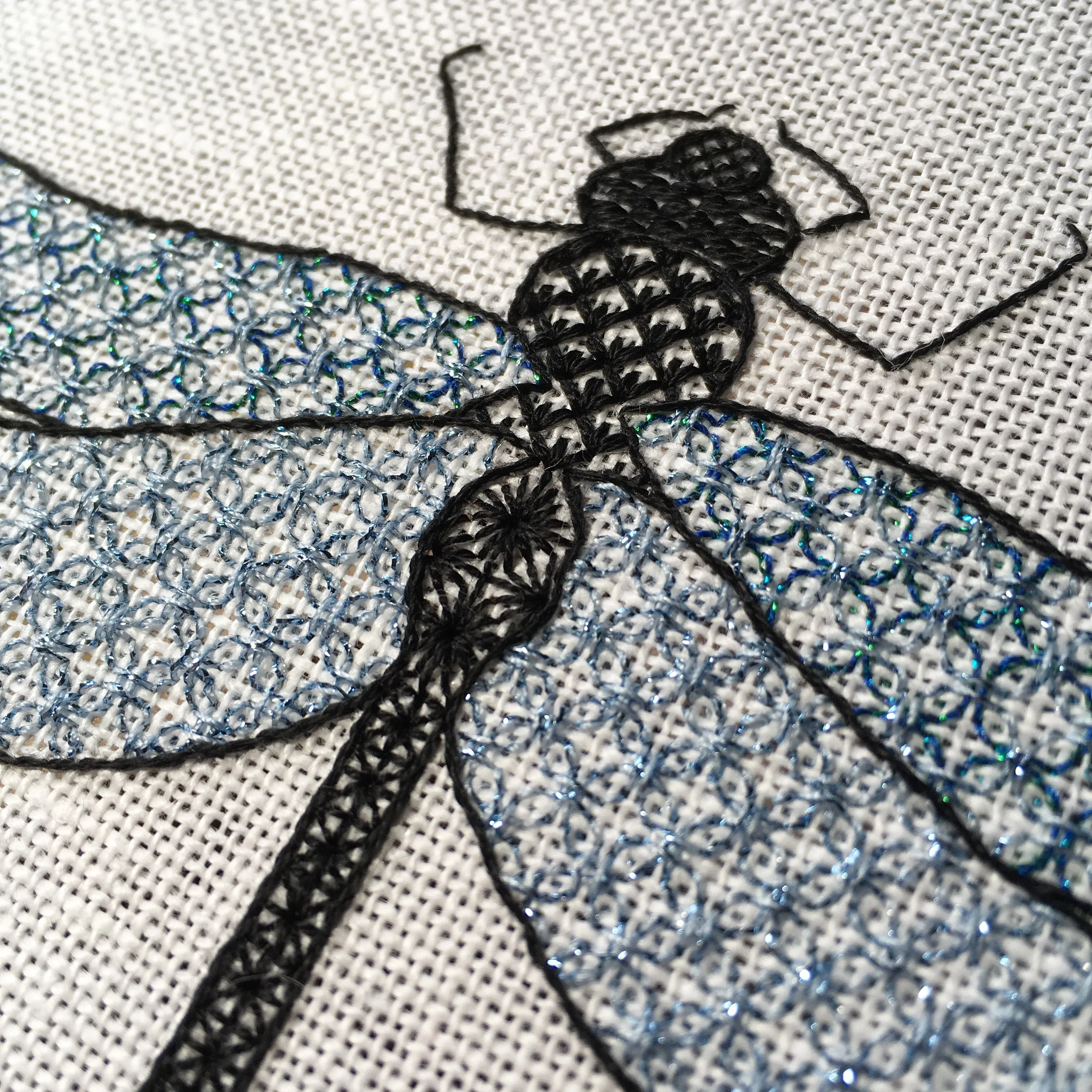 'Dragonfly' Blackwork Embroidery Kit