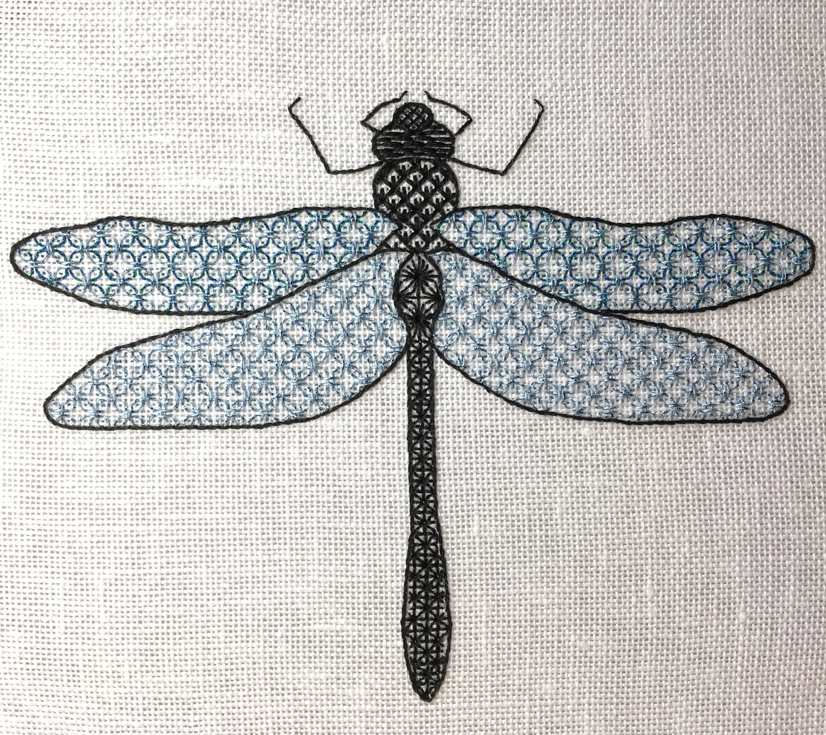 'Dragonfly' Blackwork Embroidery Kit