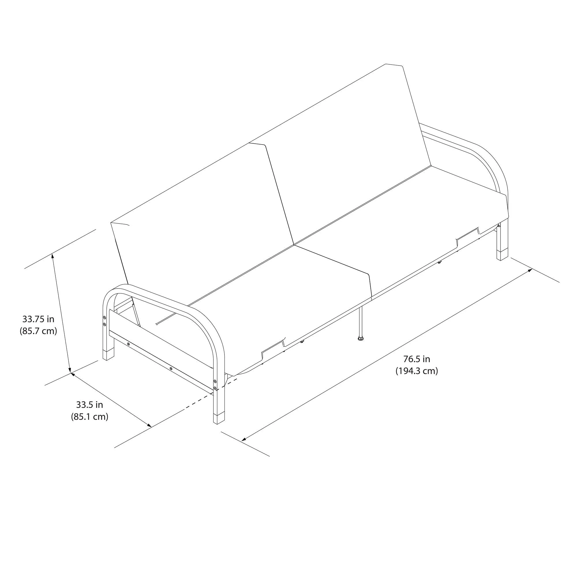 Elbern Futon Set with Black Frame and 6" Mattress