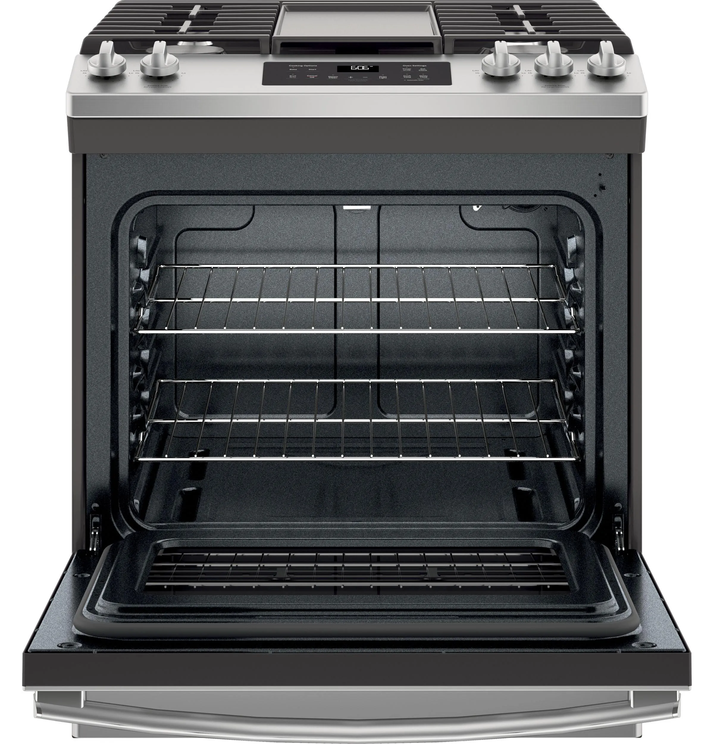 JGSS66SELSS GE® 30" Slide-In Front Control Gas Range