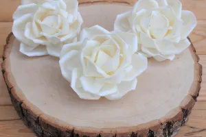 Large Sola Wedding Roses 4" ( Set of 3 )