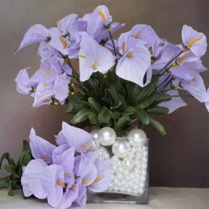 Mini Calla Lily Bush Artificial Silk Flowers - Lavender