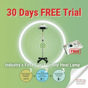 MyAcu Trinity Heat Lamp (3-in-1 - Ceramic Far-Infrared, Deep Penetrating Thermal Heat, Plasma Sterilization), 500Watt