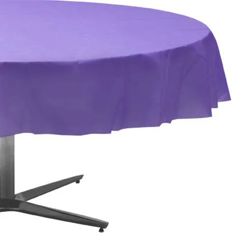 New Purple Round Table Cover 84" | 1ct