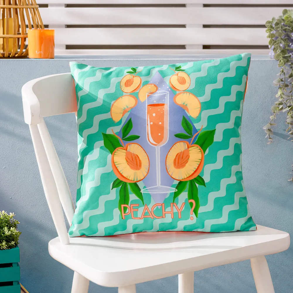 Peachy Outdoor Cushion Aqua