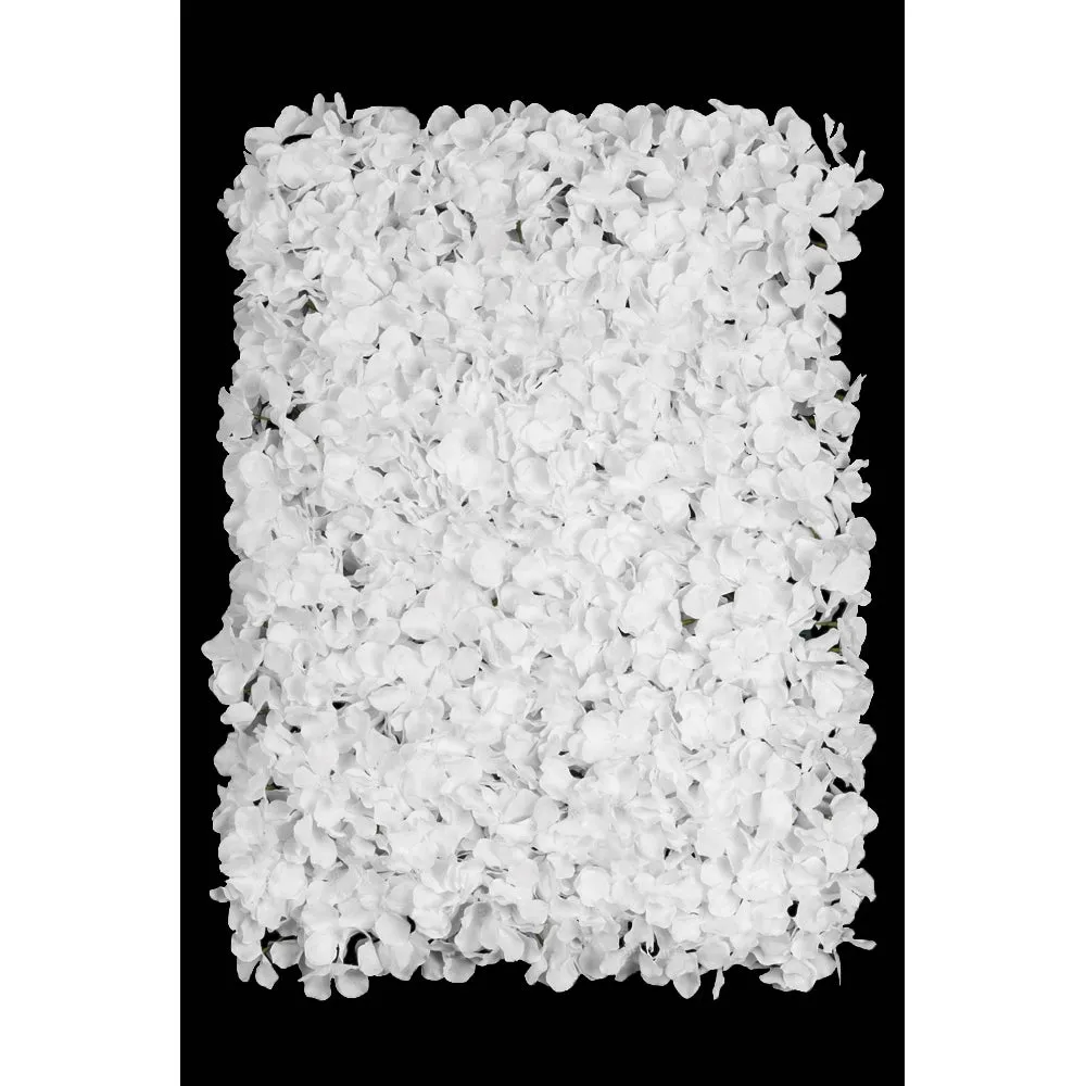 Silk Hydrangeas Flower Wall Backdrop Panel - White