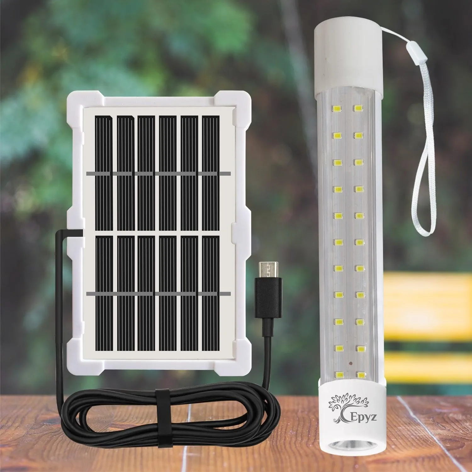 Solar Light Outdoor Rechargeable LED Tube Lights