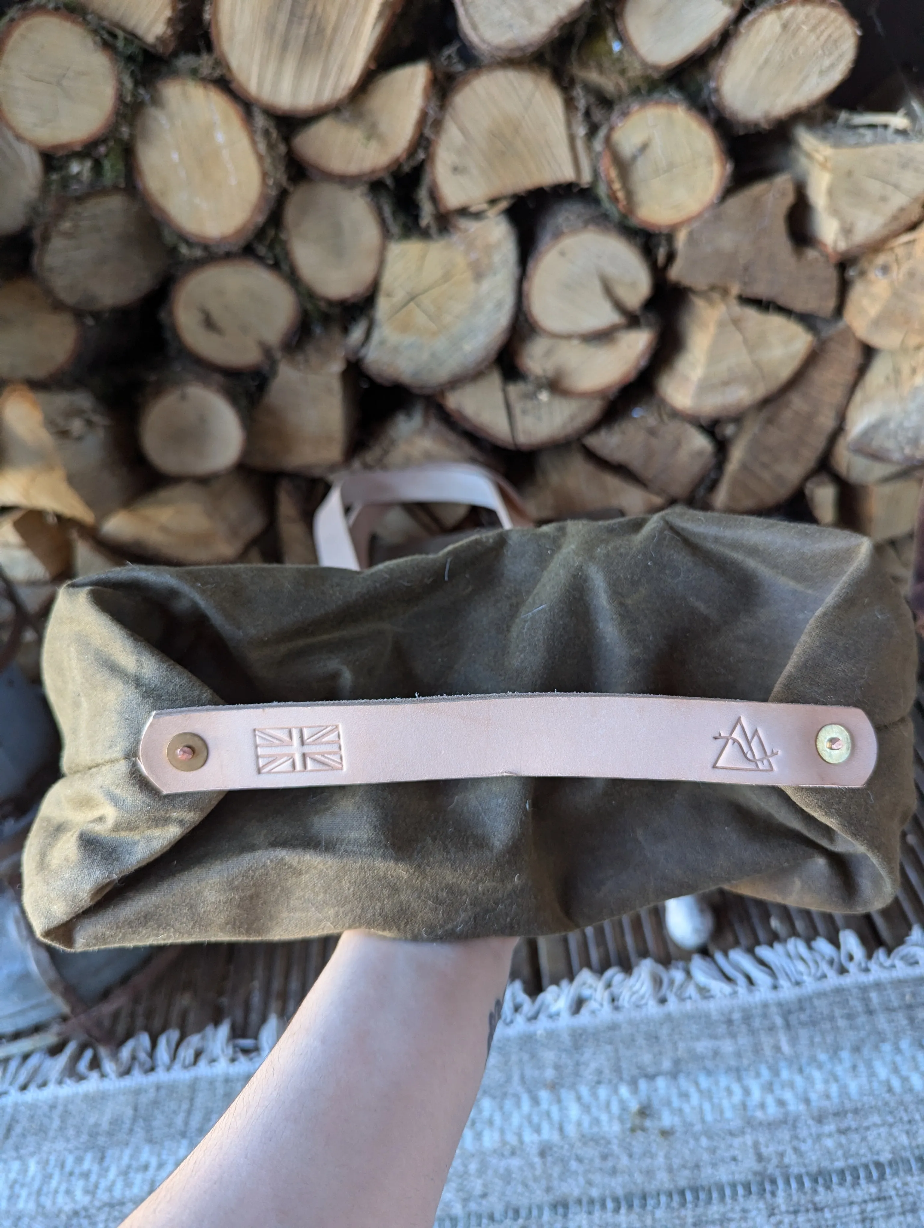 Tote bags, double-lined denim or canvas with leather handles