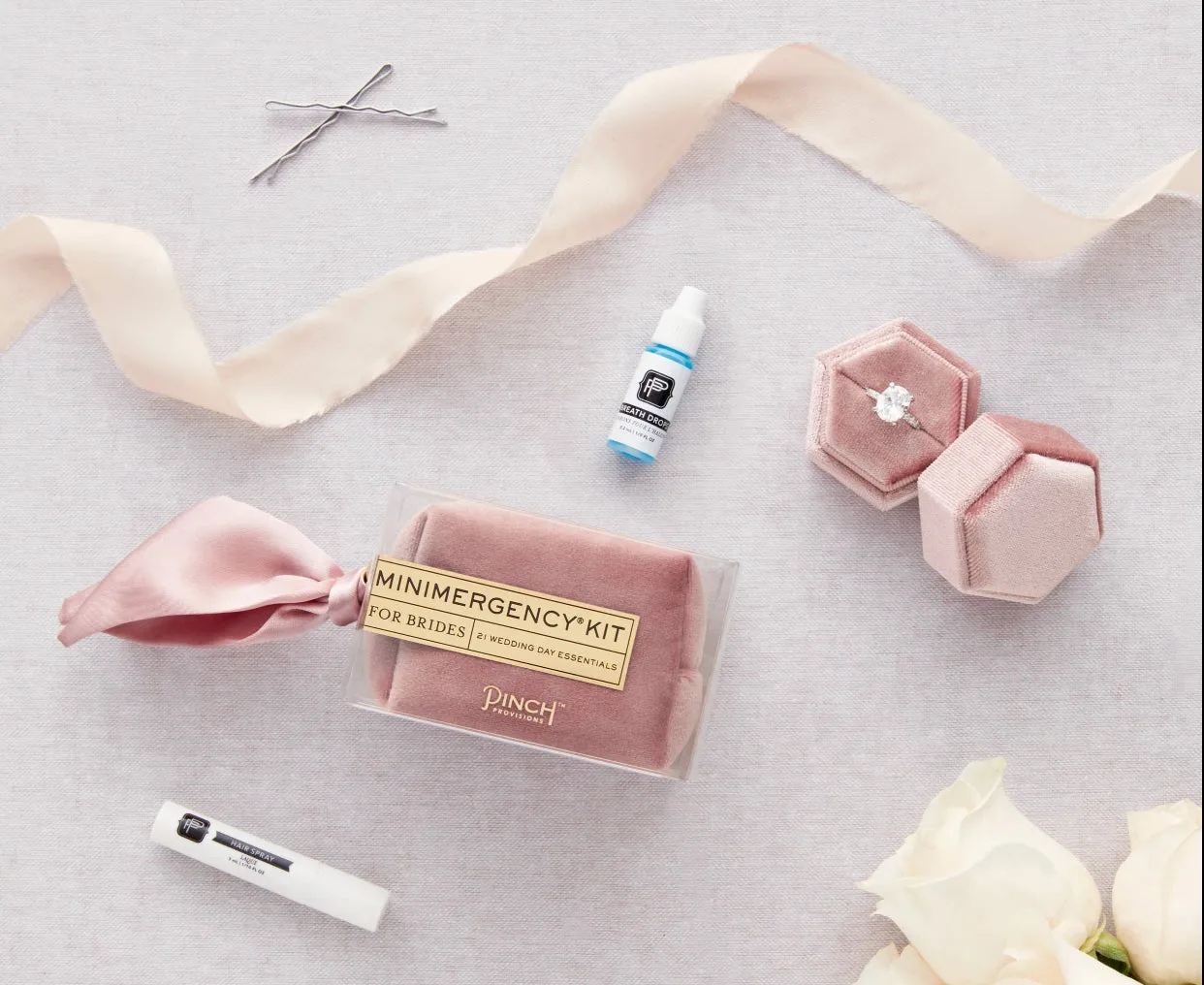 Velvet Minimergency Kits for Brides in Blush